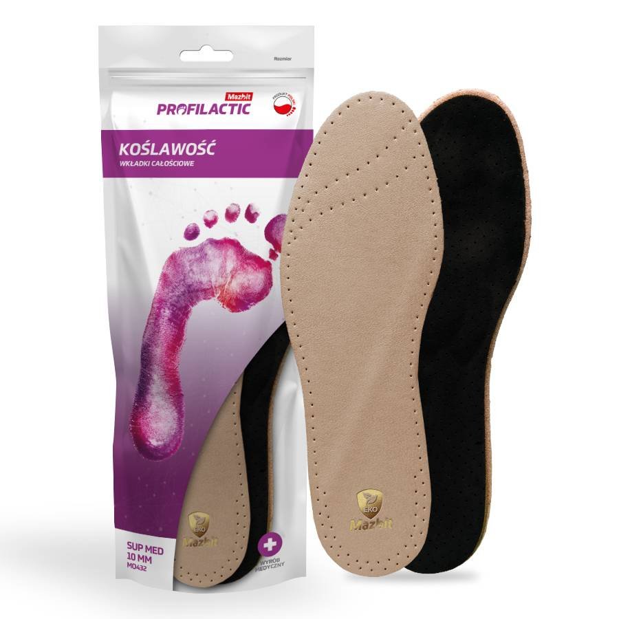 Mazbit skórzane wkładki korygujące, koślawość stóp 41-42