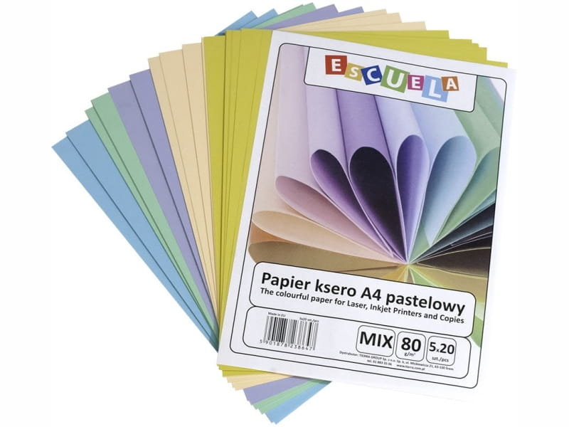. Papier ksero A4 pastelowy MIX