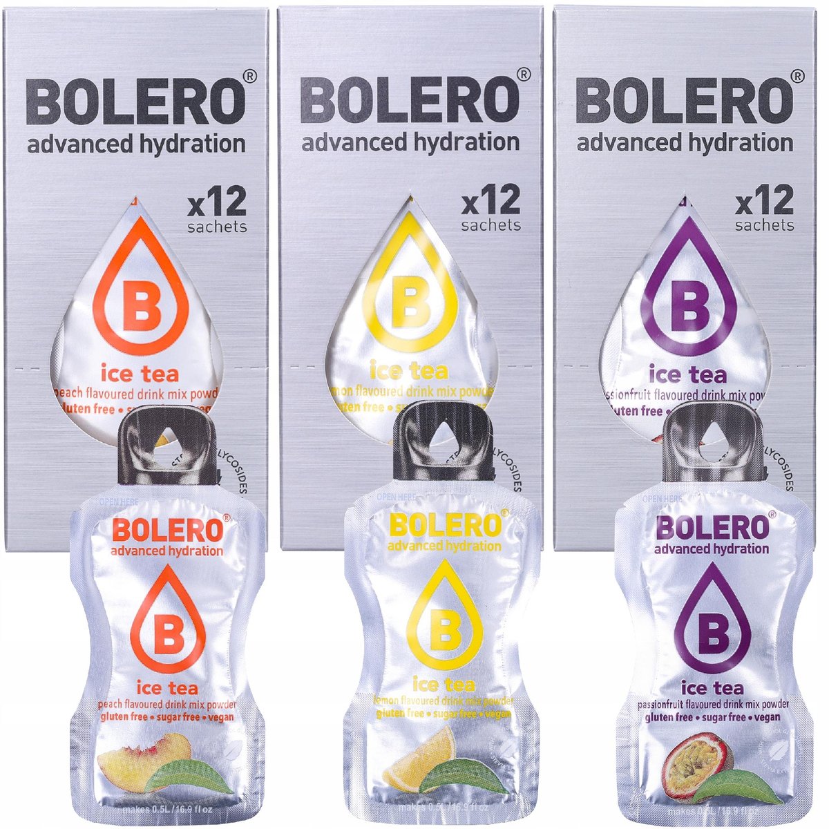 36x BOLERO NAPÓJ ENERGETYCZNY ICE TEA DRINK STICKS