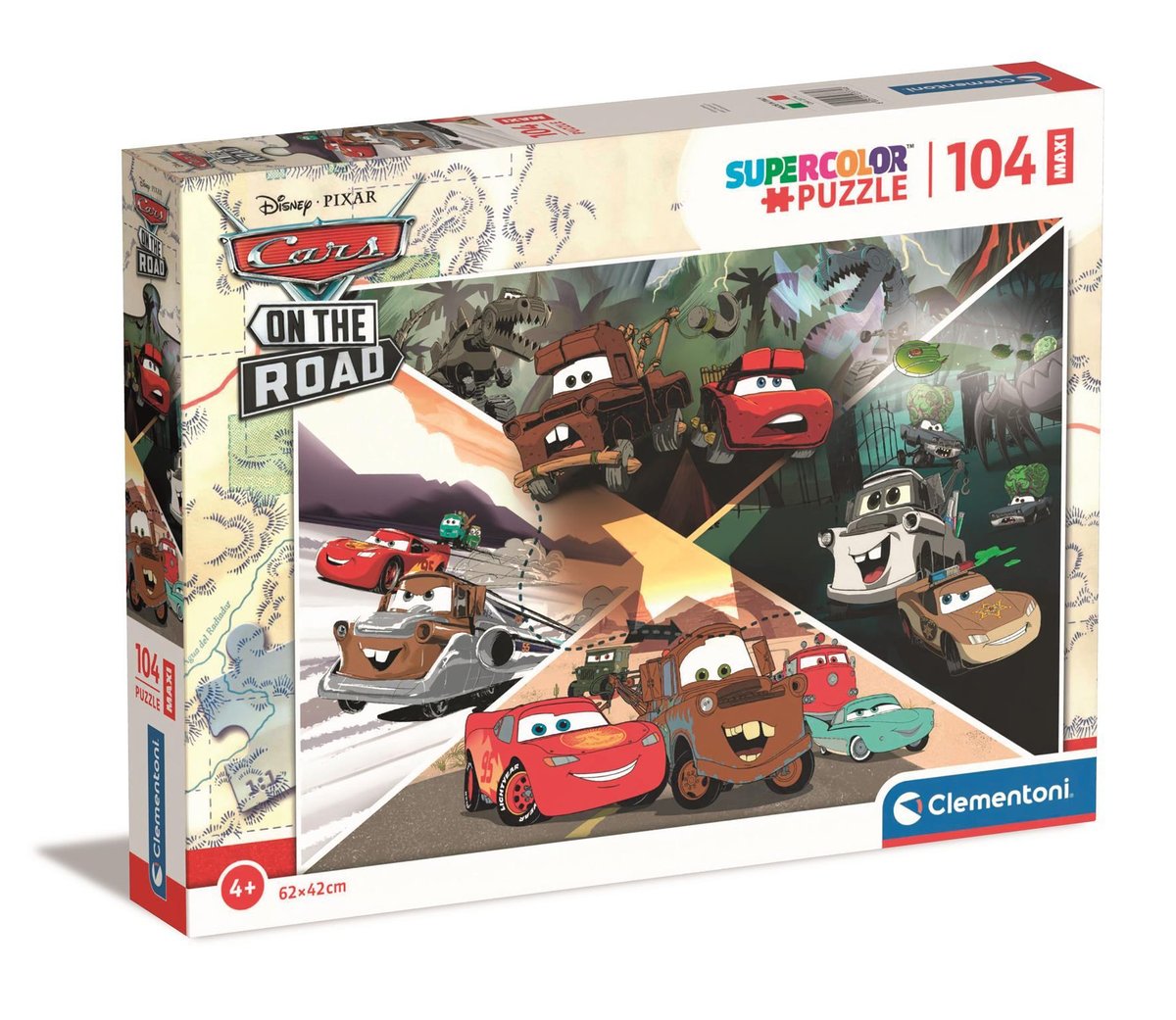 Puzzle 104 Maxi Super Kolor Disney Cars Clementoni