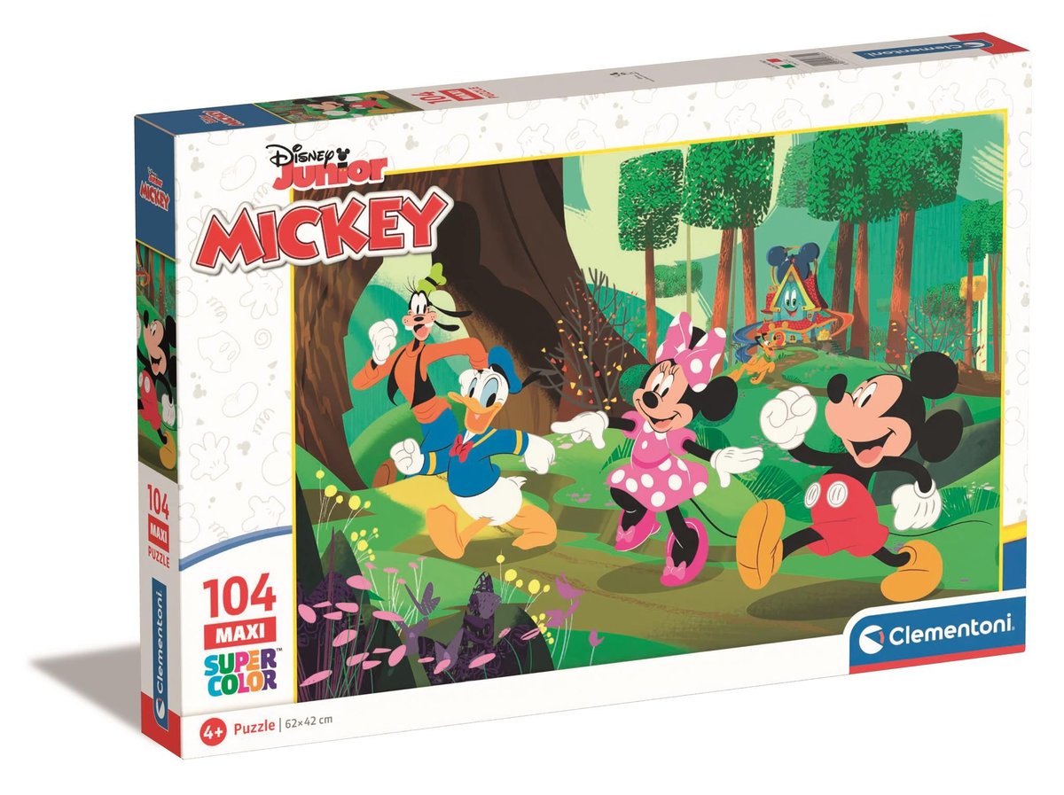 Puzzle 104 Maxi Super Kolor Mickey and Friends Clementoni