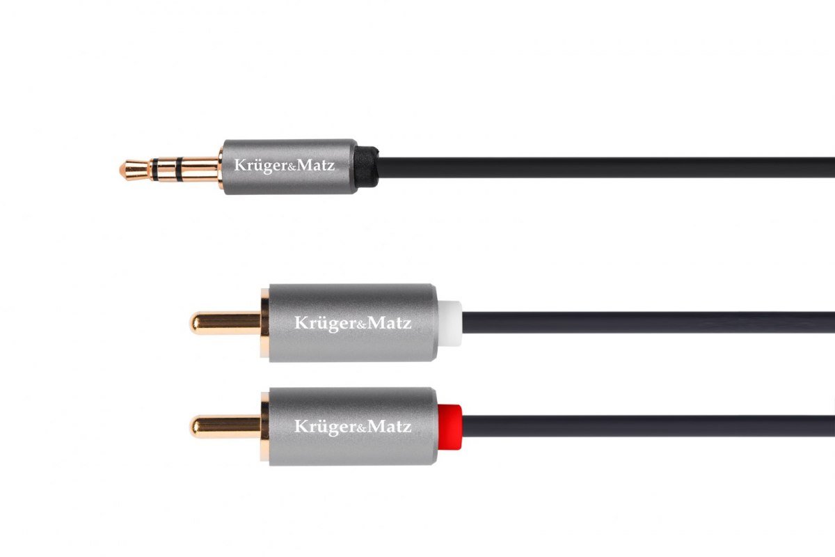 Kruger&Matz Kabel jack 3.5 wtyk stereo - 2RCA 10m Basic LEC-KM1215