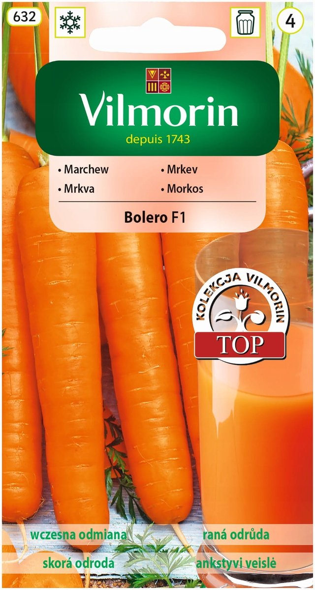 NASIONA OGRODOWE MARCHEW BOLERO 2,5G VILMORIN