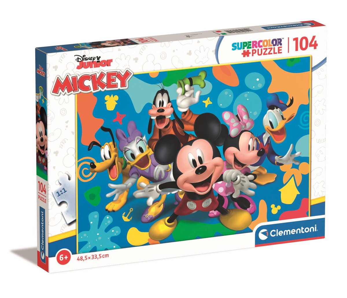 Puzzle 104 Super Kolor Disney Mickey and Friends Clementoni