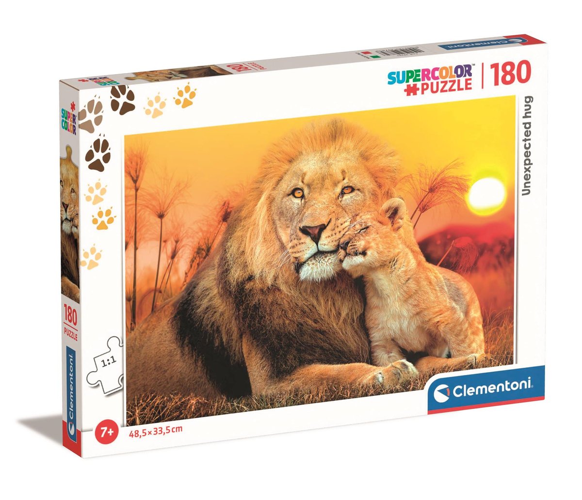 Puzzle 180 Super Kolor Unexpected hug Clementoni
