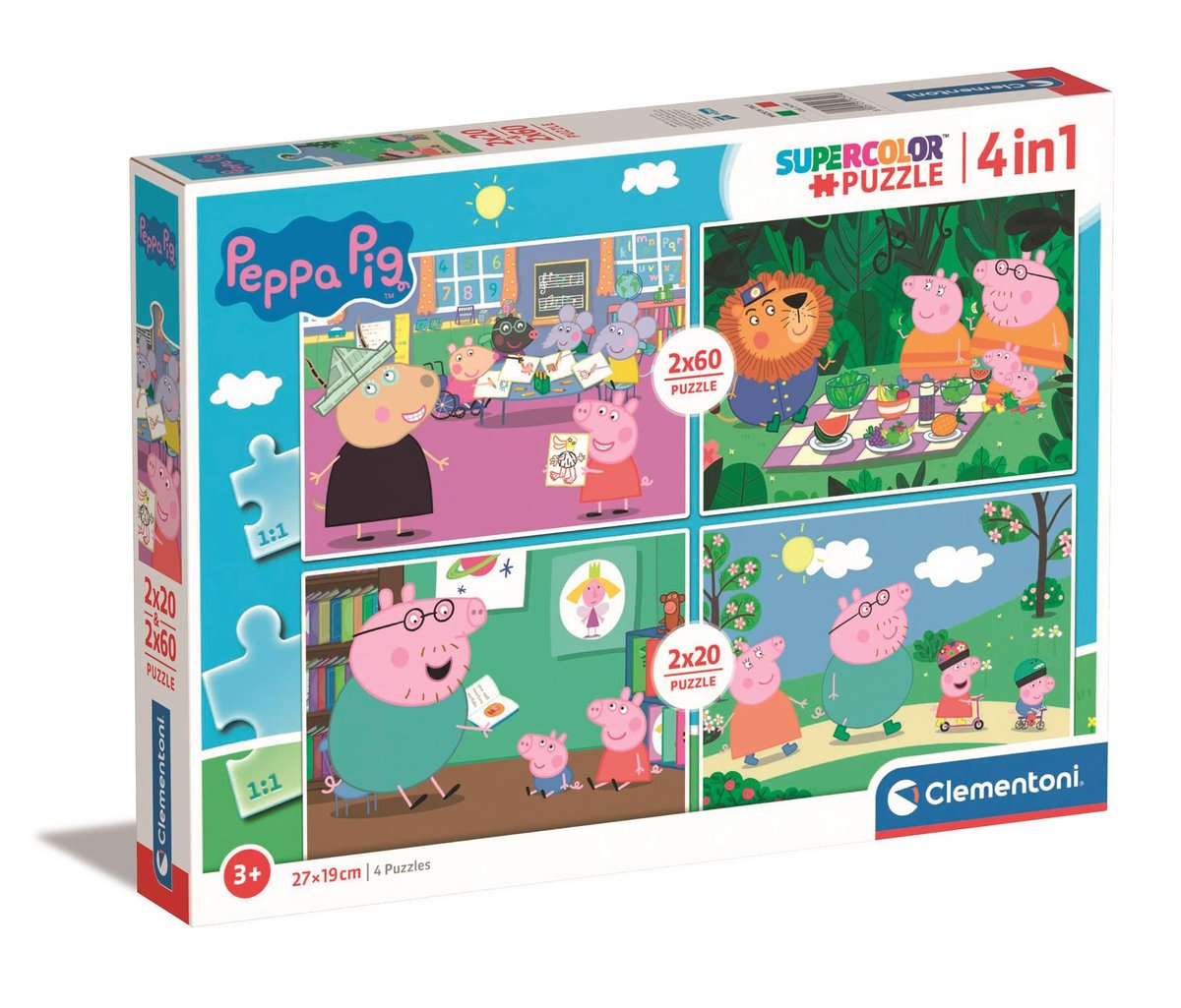 Puzzle 4w1 Super Kolor Peppa Pig - Clementoni