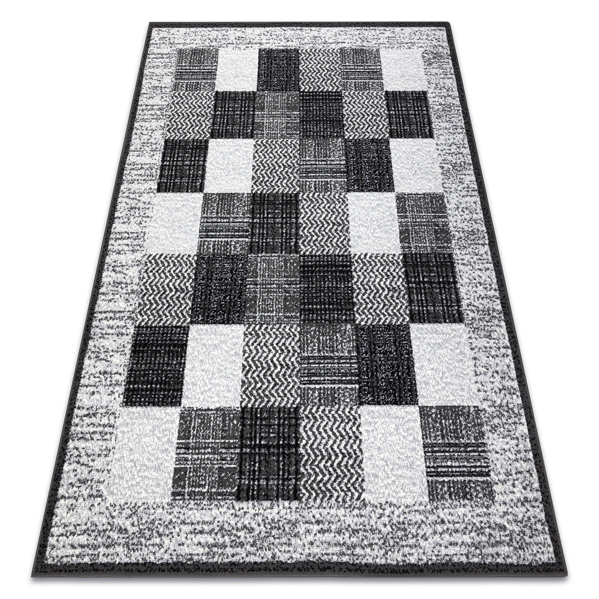 Dywan BCF Morad RAFIA Prostokąty, geometryczny - szary, 60x110 cm