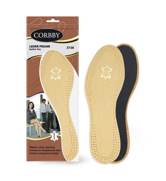 Corbby dwuwarstwowe wkładki skórzane do butów r. 43