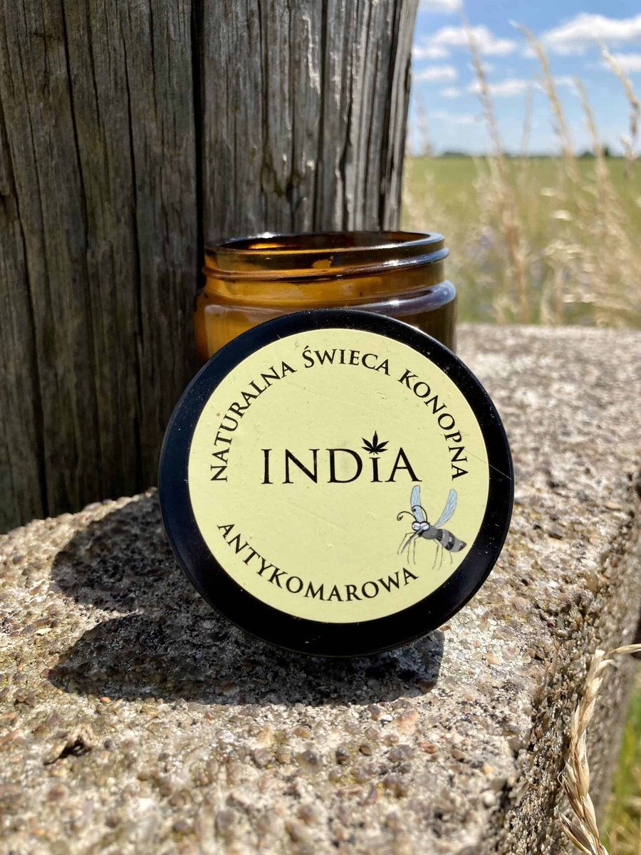 Ekologiczna Świeca Antykomarowa Z Olejem Z Konopi India 90G