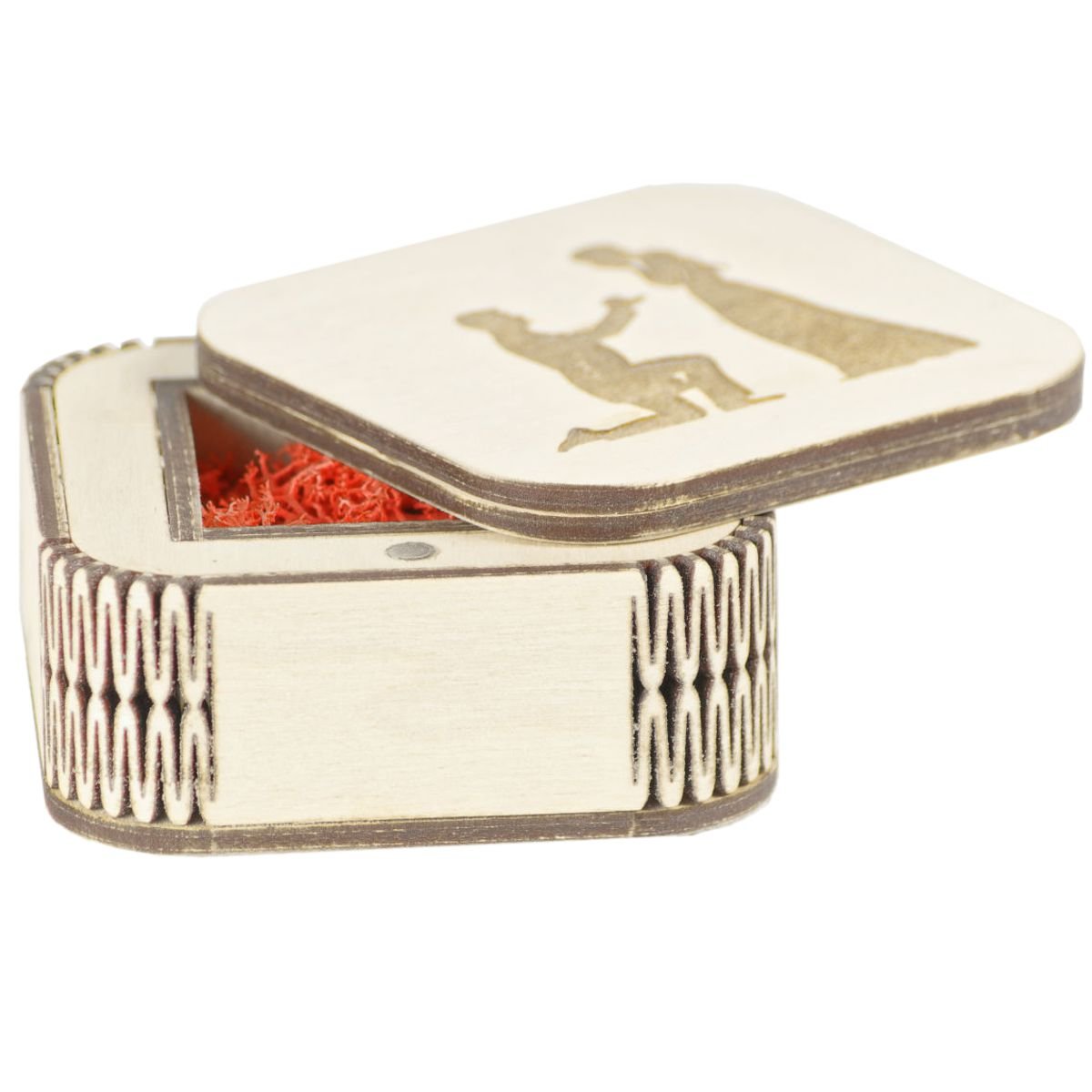 Pudełko na obrączki pierścionek zaręczynowy