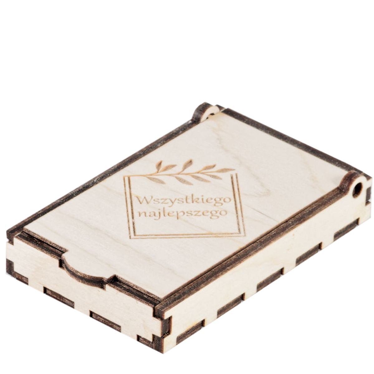 Drewniane pudełko na drobny prezent