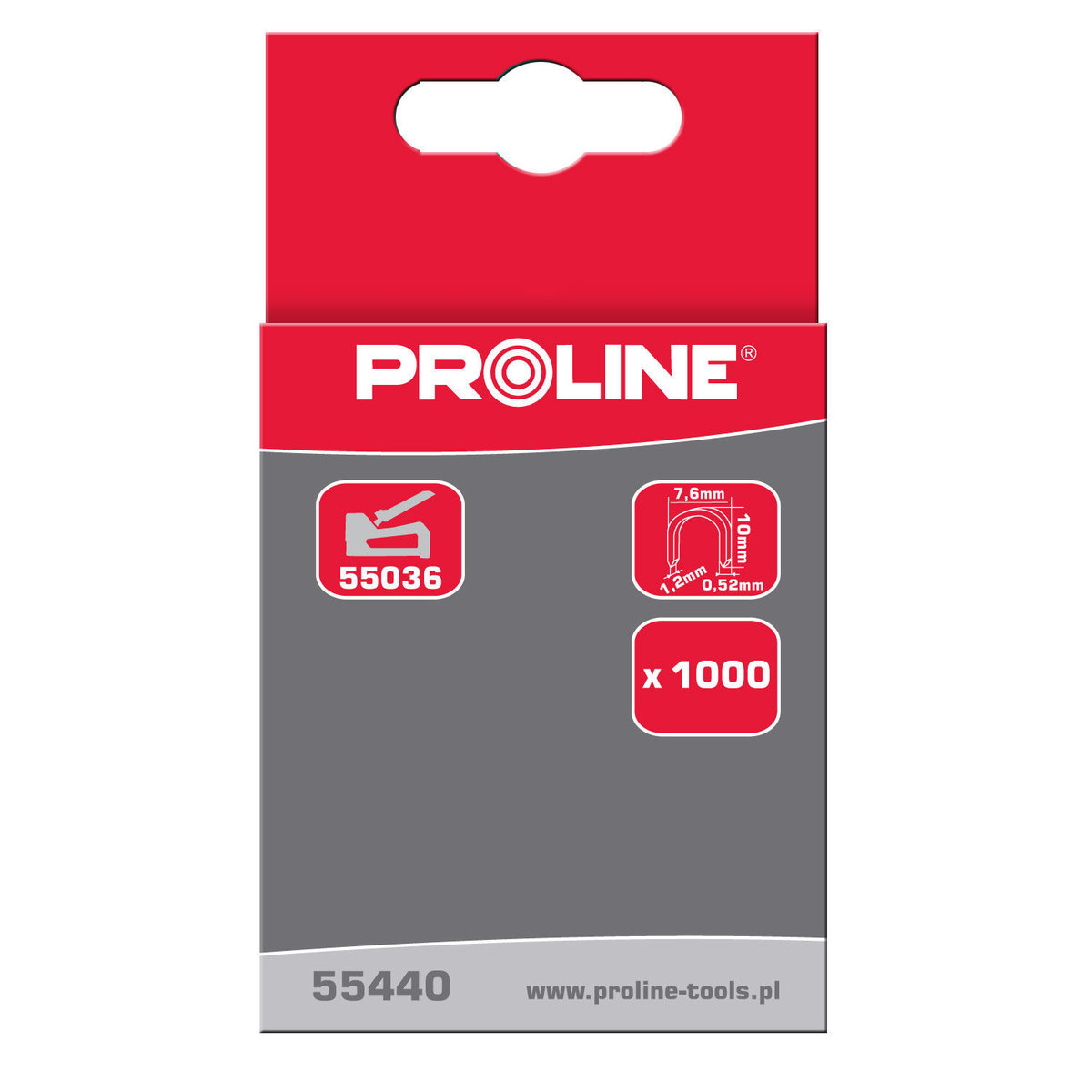 Proline 55440 Zszywki hartowane typ G półokrągłe, L 10mm, 55440