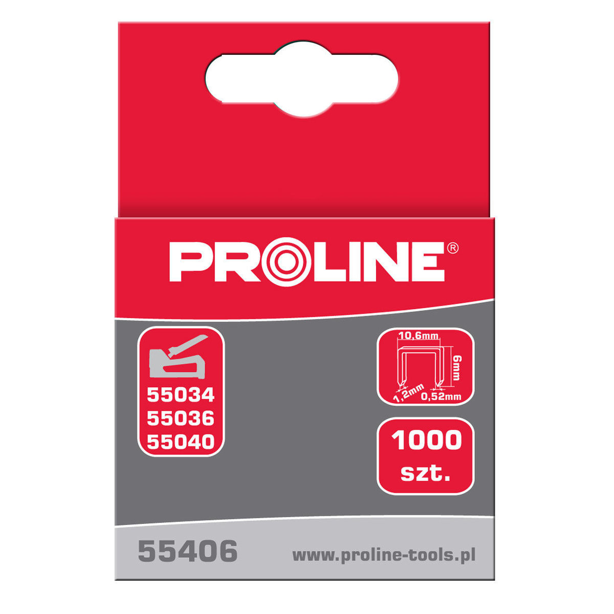 Proline 55406 Zszywki hartowane typ G prostokątne, L 6mm, 55406