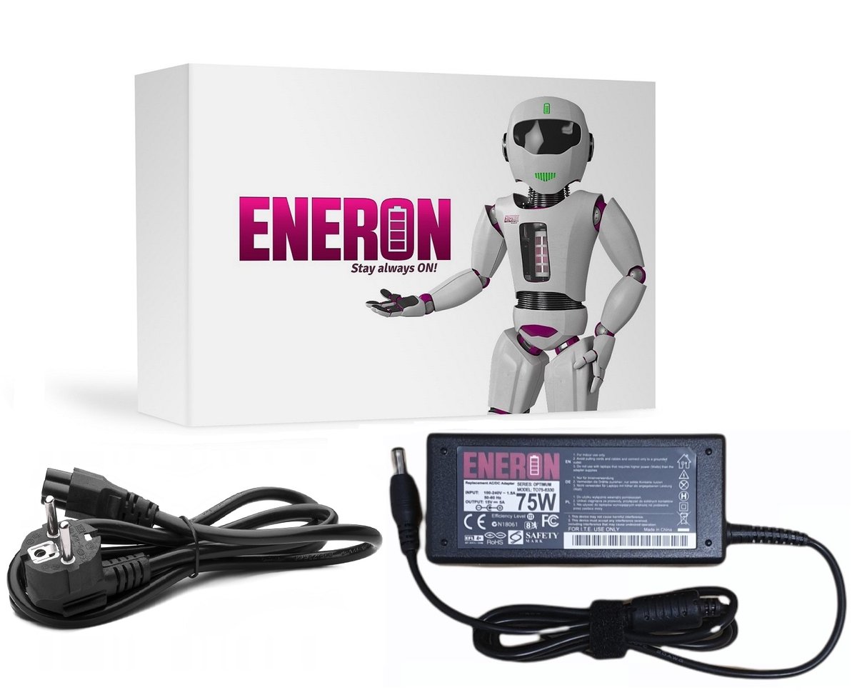 Zasilacz ładowarka Eneron do laptopów Toshiba 15v/5a 6.3x3.0mm + kabel zasilający