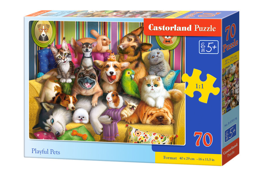 Puzzle 70 Playful Pets CASTOR - Castorland