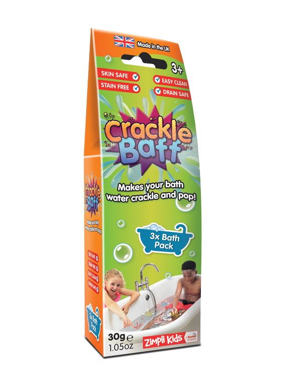 Zimpli Kids, Strzelający proszek do kąpieli, Crackle Baff Colours, 3 użycia, 3 kolory