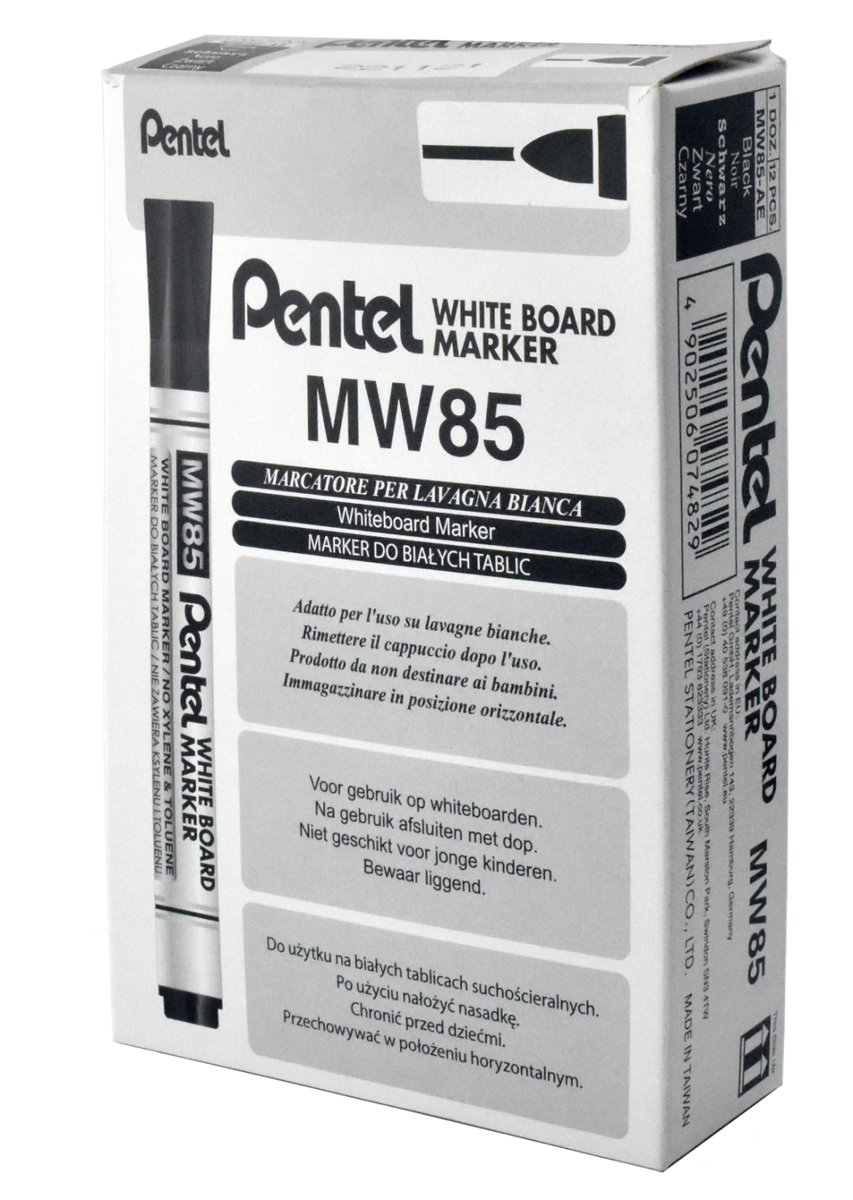 Pentel Marker do tablic MW85 czarny (12szt)