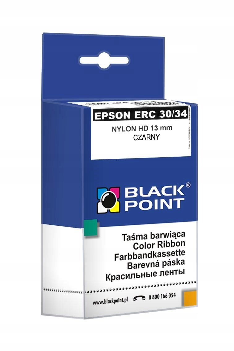 BlackPoint Black Point taśma barwiąca KBPE30BK zastępuje Epson ERC 30 34 czarna 12,7 mm 4 m