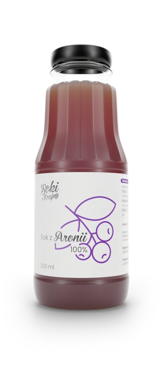 Sok z aronii 300ml butelka 100% naturalny tłoczony źródło witaminy C