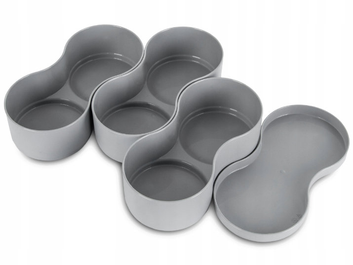 Practic - 3X Pojemnik - Miska - Pudełko Na Przekąski - Szary