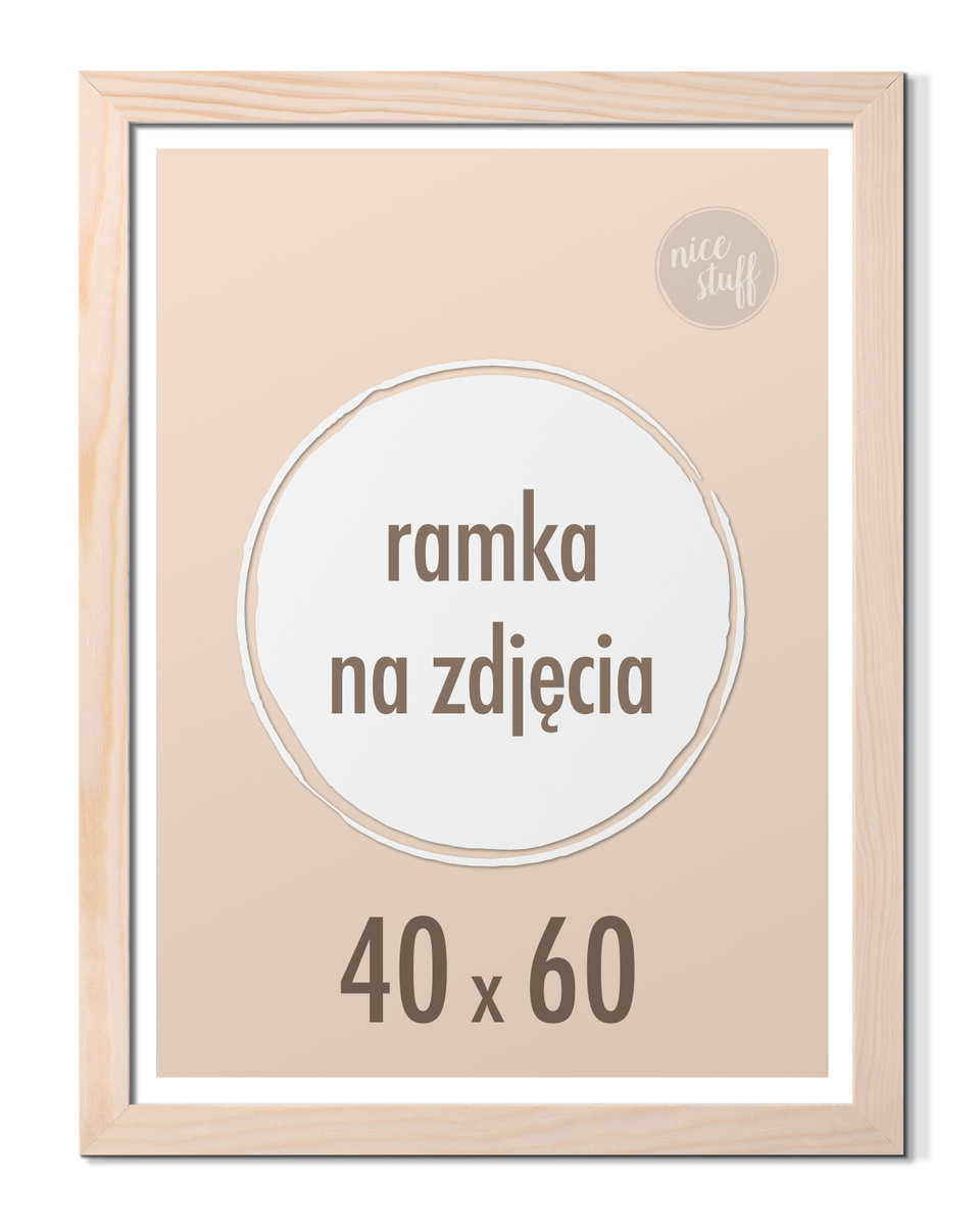 Ramka na zdjęcia 40x60 cm sosnowa Ramki 60x40