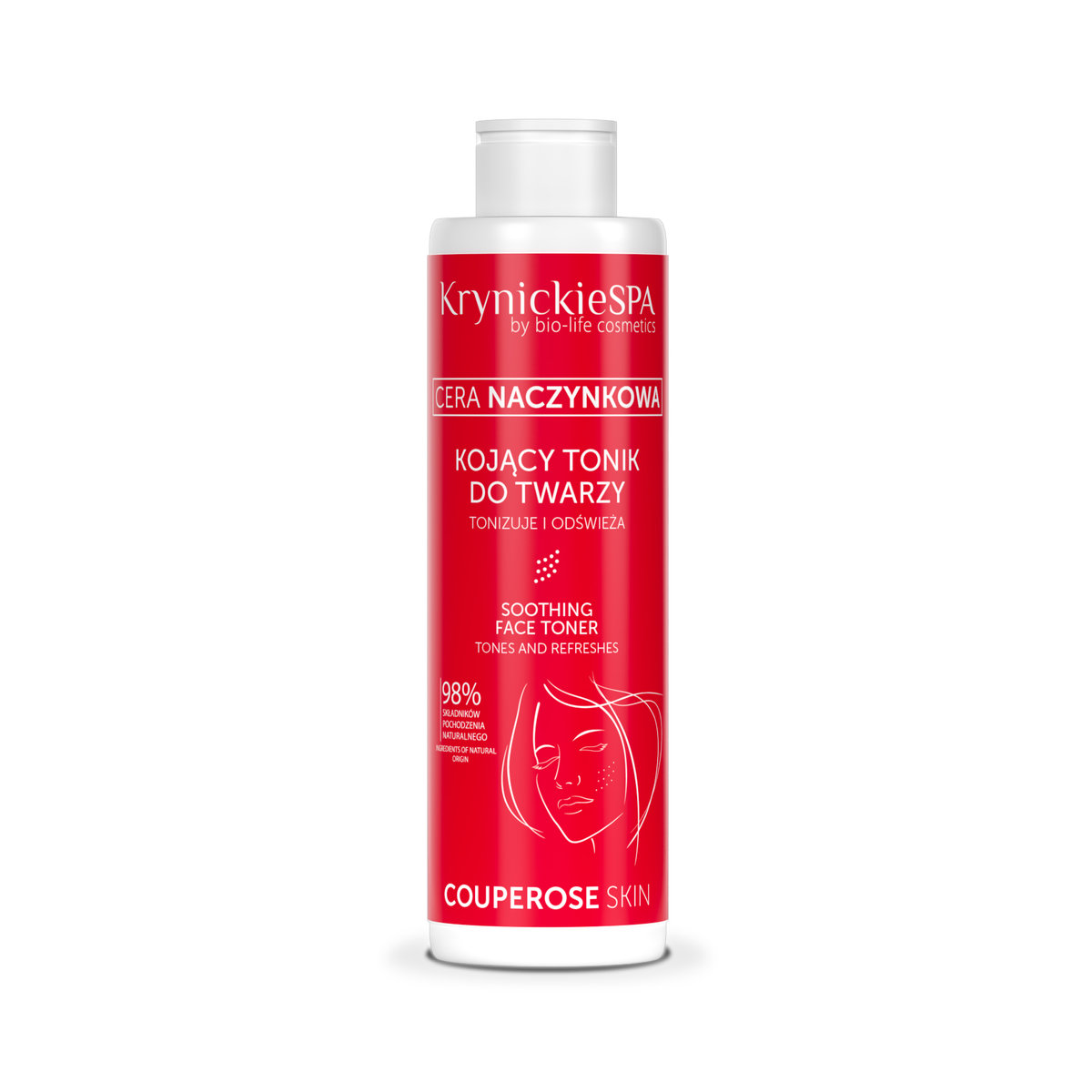 Bio life cosmetics KrynickieSPA Kojący tonik do twarzy cera naczynkowa bezalkoholowy 200 ml