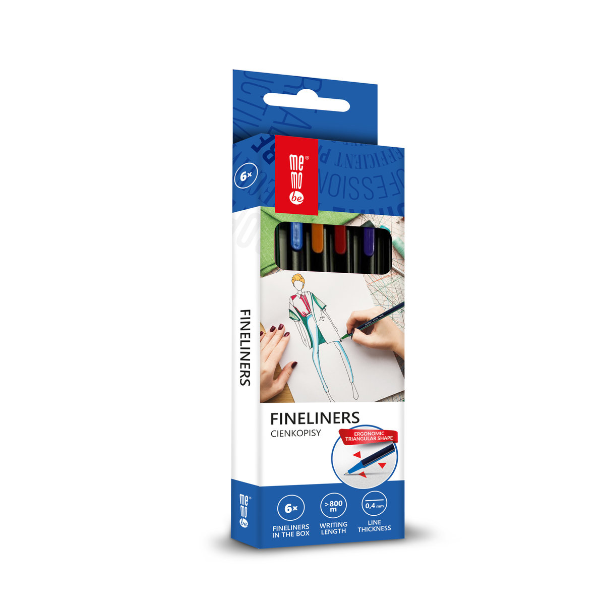 Amex, Cienkopisy MemoBe 0,4 mm, 6 szt.