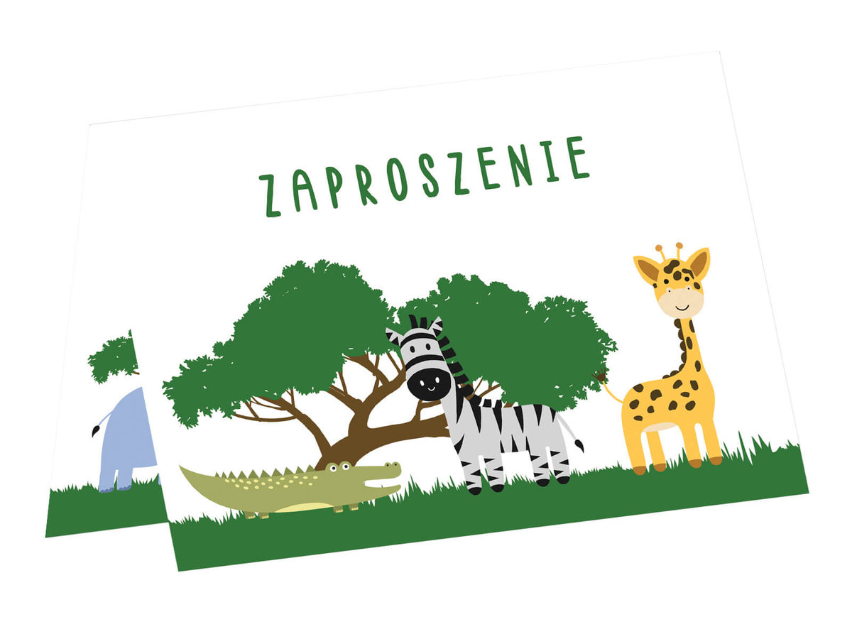 Zaproszenia urodzinowe Safari, 6 szt.