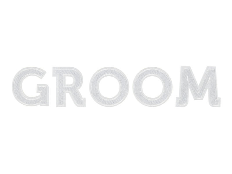 Partydeco Naprasowanka GROOM, biały, 30x6cm NAP4 [17408378]