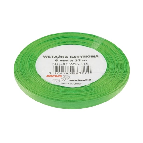 Brewis Wstążka dekoracyjna satynowa 6mmx32m zielona 115