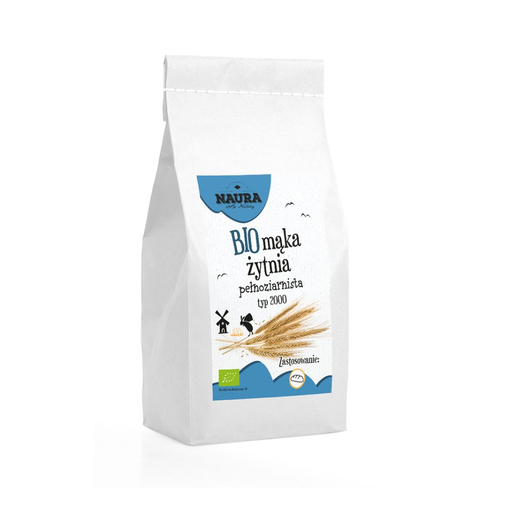 Mąka żytnia pełnoziarnista typ 2000 BIO 1 kg