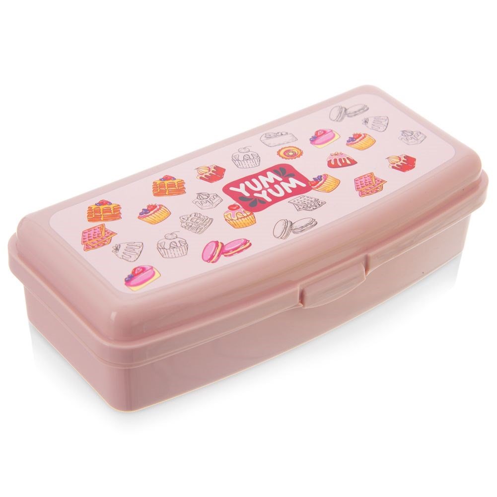 Pojemnik śniadaniowy różowy pudełko na śniadanie lunchbox 21x9,5x5,5 cm