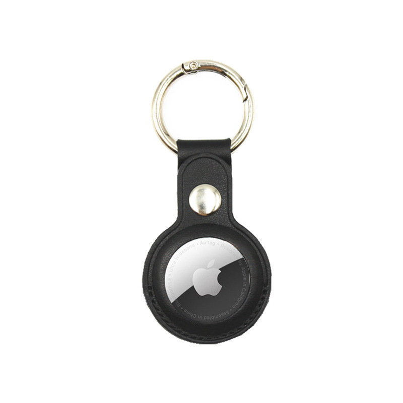 Skórzane Etui Brelok Kluczy Apple Airtag Czarne 7