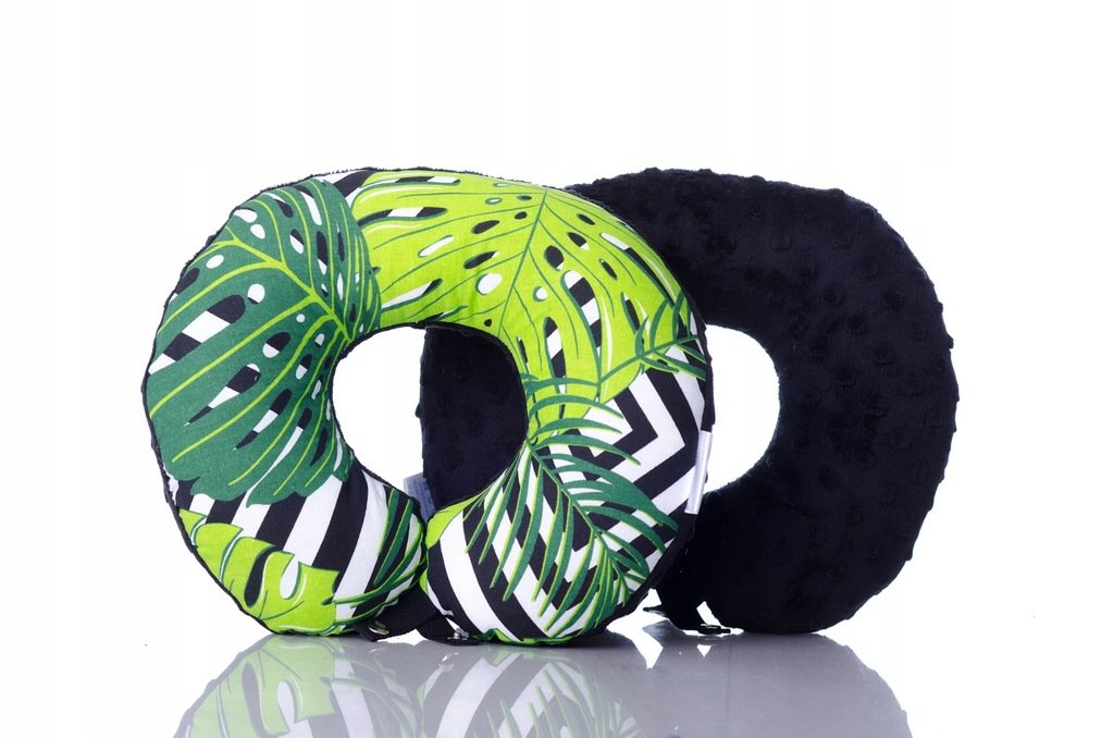 Poduszka podróżna dla dzieci rogal zagłówek liście