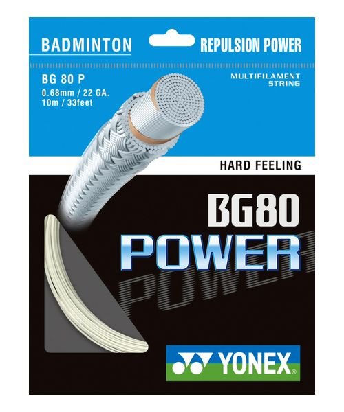 Naciąg Do Badmintona Yonex Bg 80 Power Biały 10 M