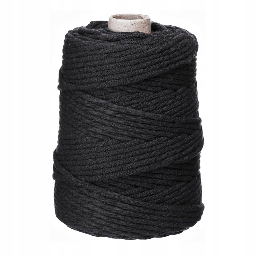 Sznurek Do Makram Skręcany Czarny 100M 5Mm Dpcraft
