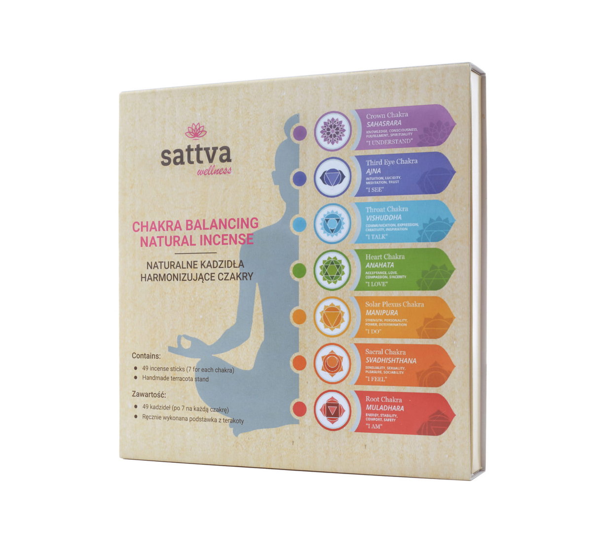 SATTVA naturalne kadzidła czakralne 49 sztuk
