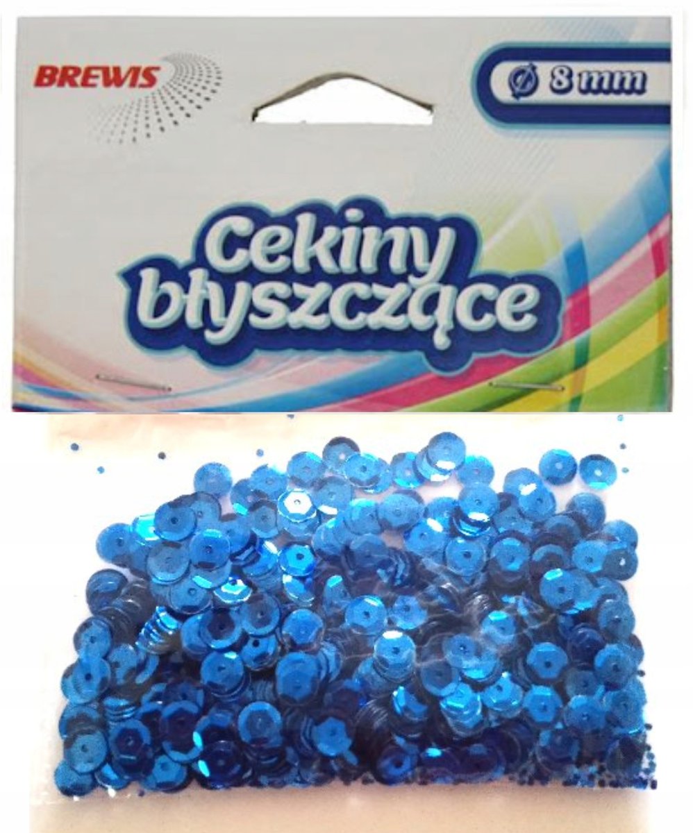 Amos Cekiny błyszczące 8mm niebieskie B190 BREWIS