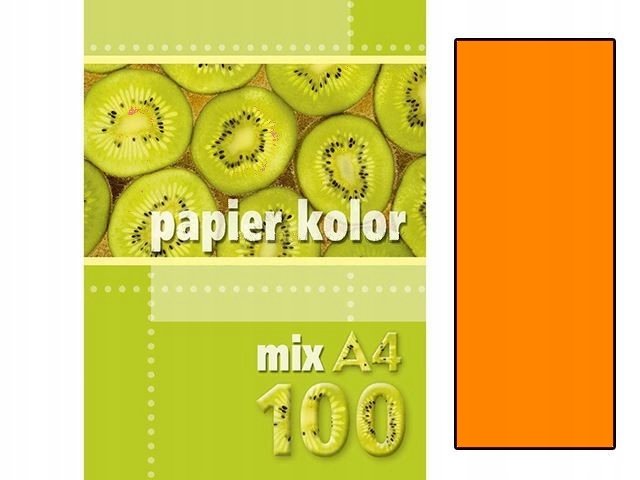 KRESKA Papier A4 fluo pomarańczowy 100 ark. 00300877