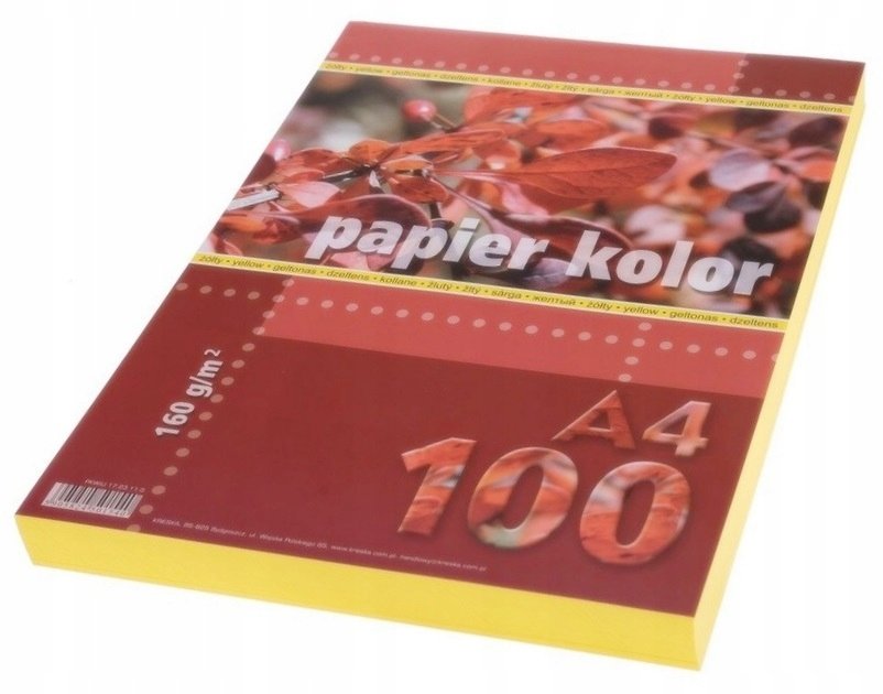 KRESKA L Papier xero A4 160g żółty 100ark