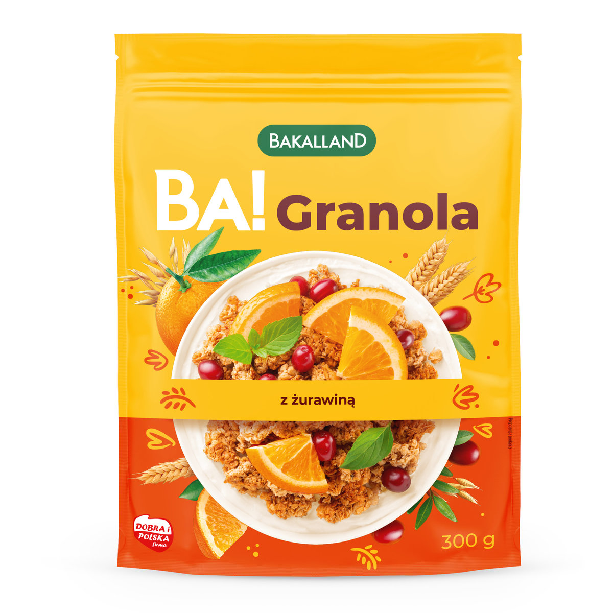 Bakalland BA! Granola z żurawiną i pomarańczą 300 g