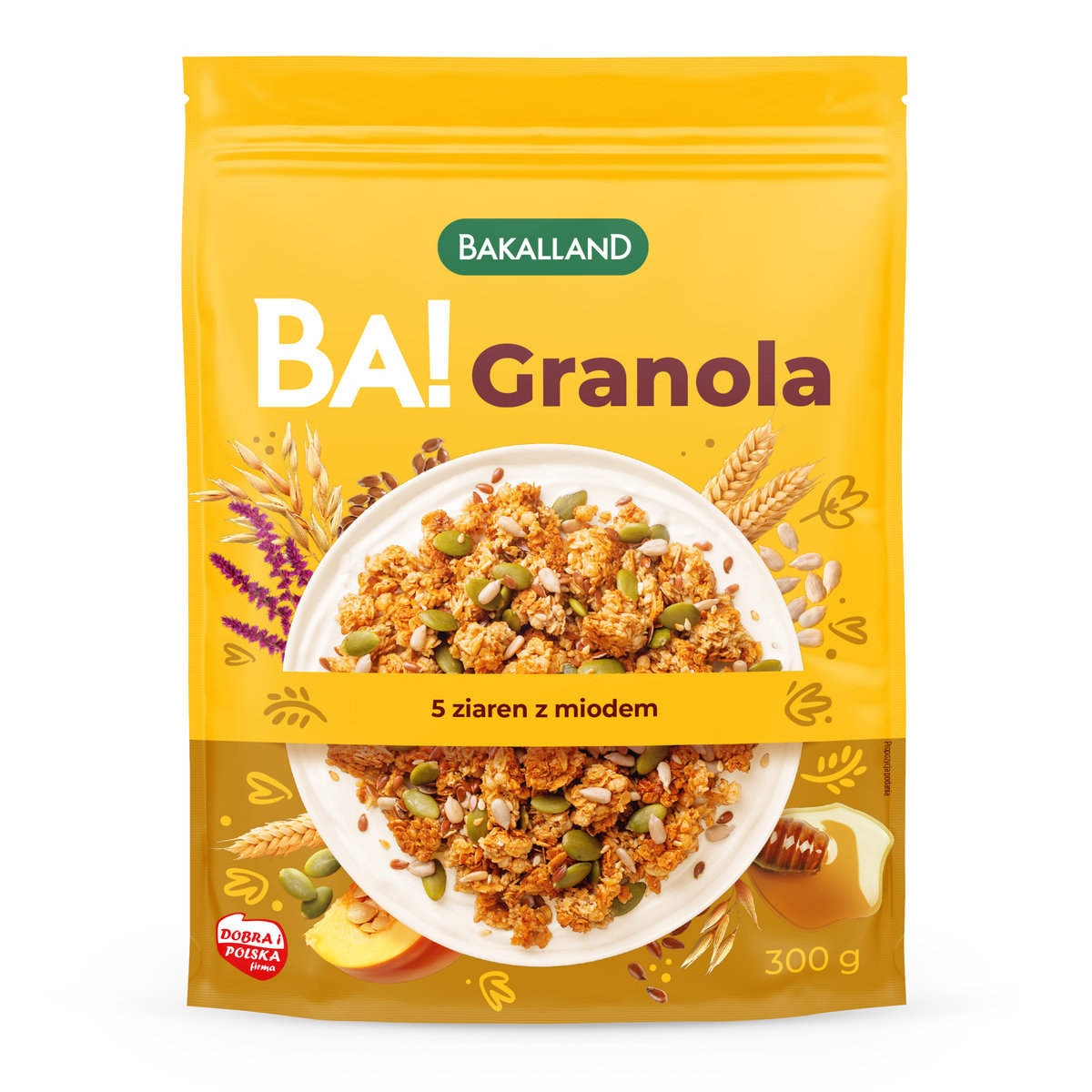 Bakalland BA! Granola 5 ziaren z miodem 300 g