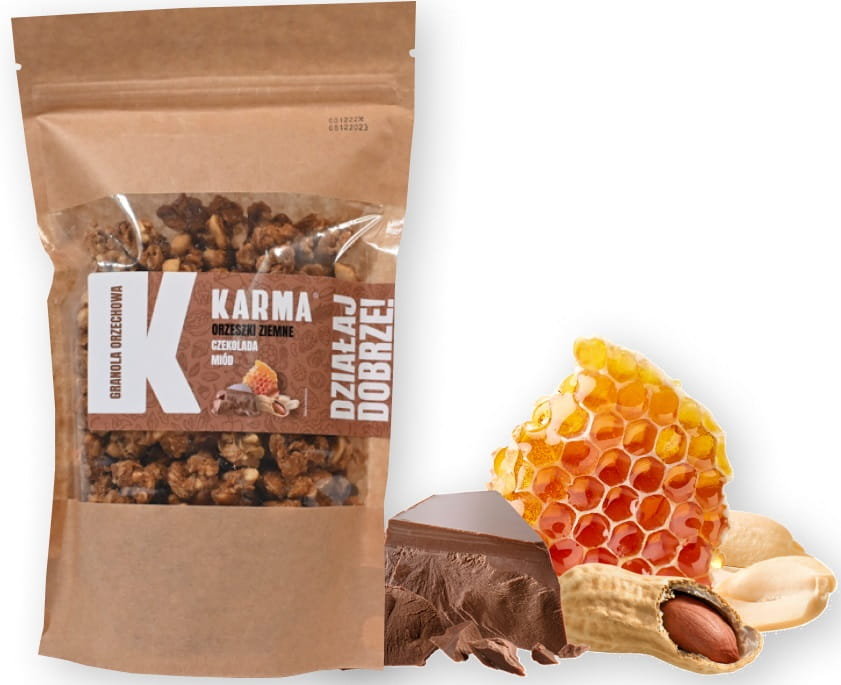Karma Bars Granola orzechowa - orzeszki ziemne, czekolada, miód 400 g