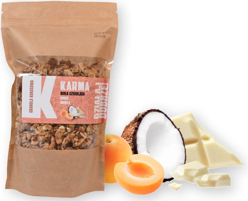 Karma Bars Granola kokosowa - biała czekolada, kokos, morela 400 g