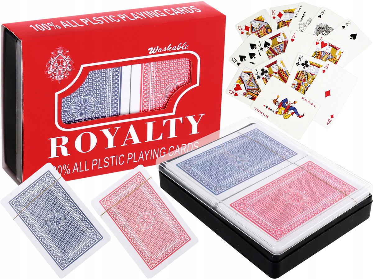 Klasyczne KARTY DO GRY Powlekane 2 Talie Poker