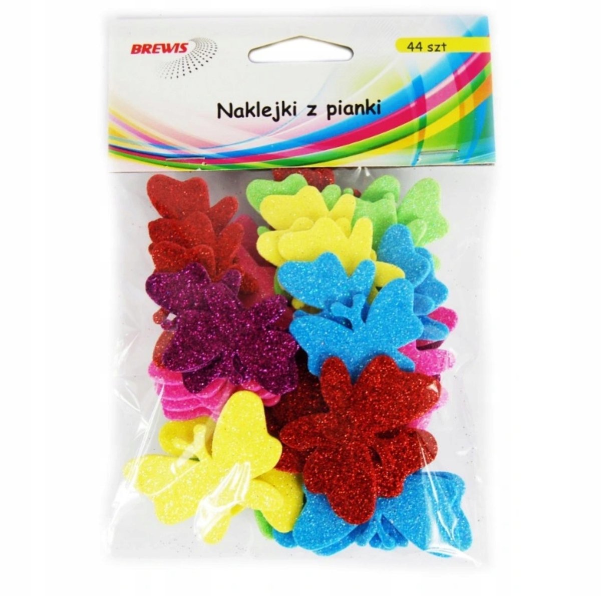 Brewis Naklejka ozdobna pianki brokat Motyle (42) VB8014