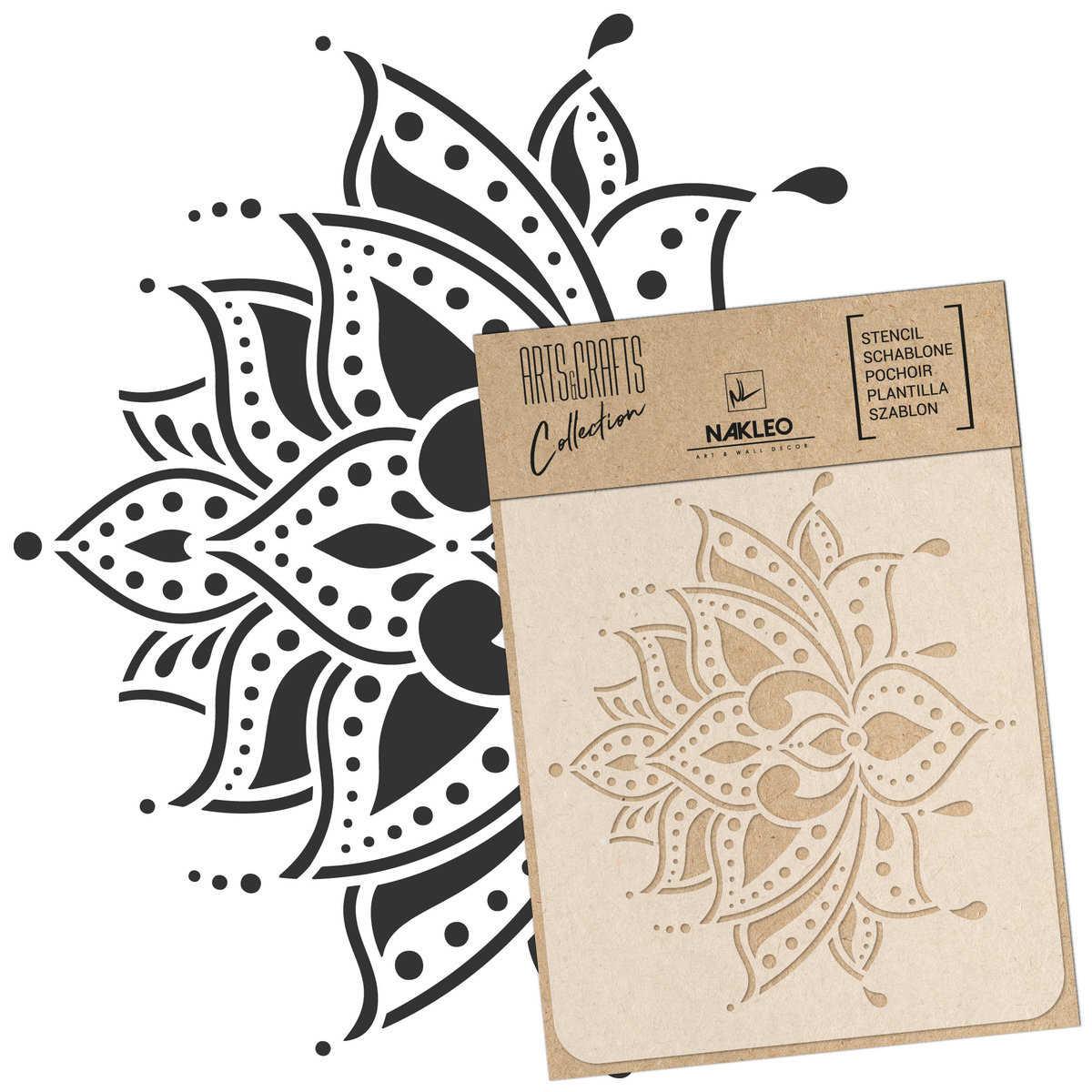 szablon malarski scrapbooking - craft // INDYJSKI KWIAT LOTOSU - A4 (21x30cm)