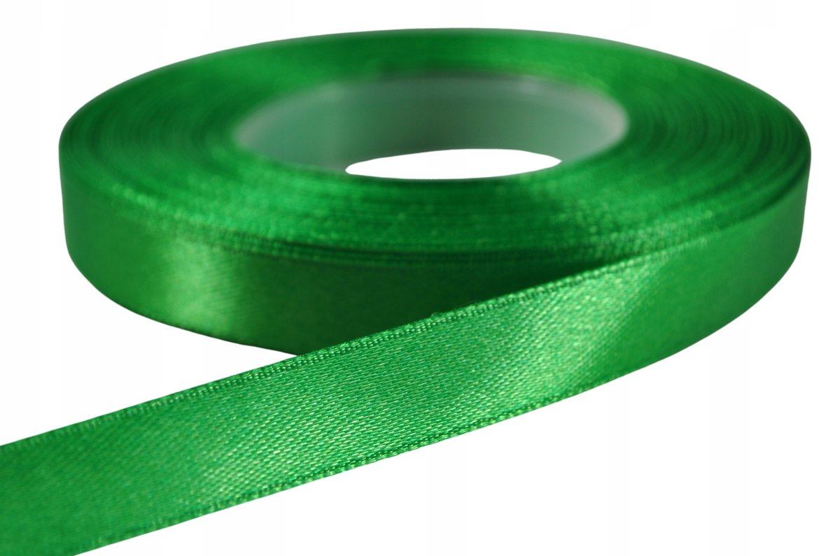 Wstążka satynowa TASIEMKA 32mb x 12mm ZIELONY WS98