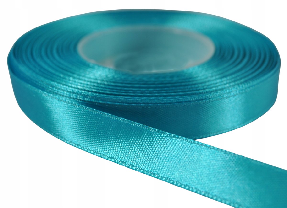 Wstążka satynowa TASIEMKA 32mb x 12mm TURKUS WS90