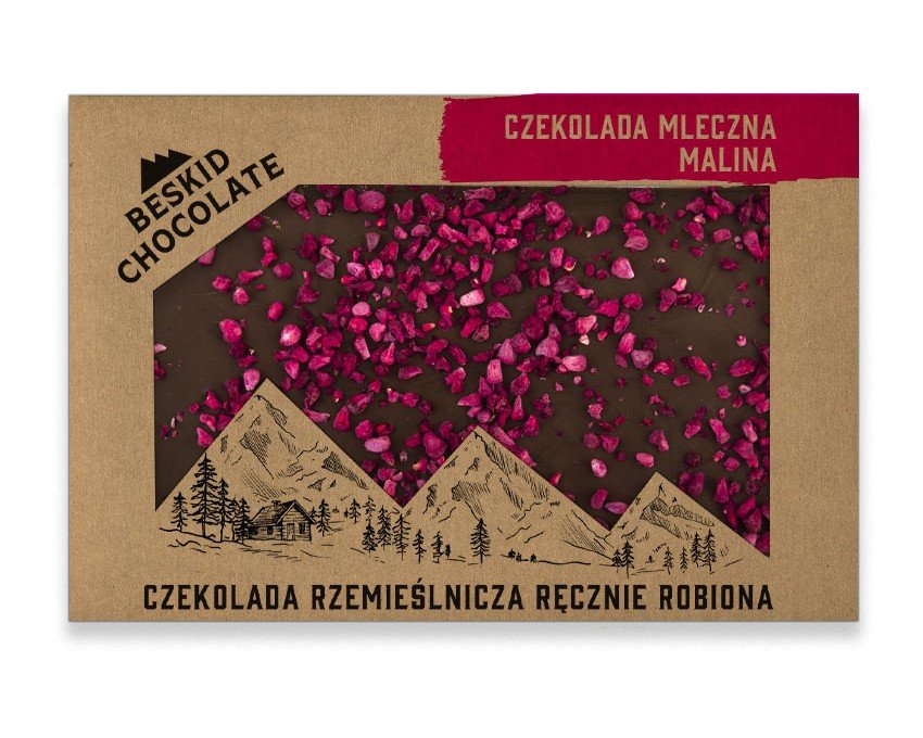 Beskid Chocolate | MLECZNA Z MALINĄ 70g